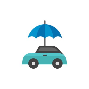 Düz simgesi - araba ve şemsiye
