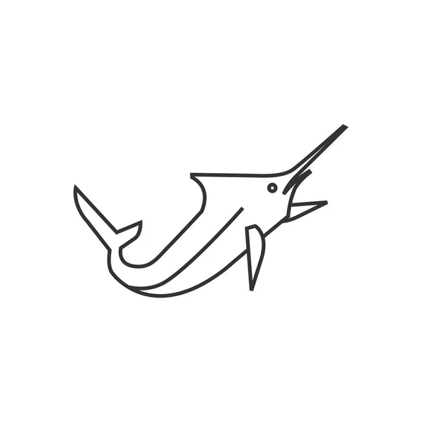 Umrisssymbol - Hakenfisch — Stockvektor