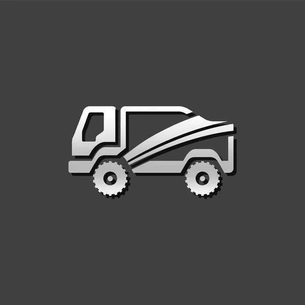 Icono metálico - Rally truck — Vector de stock