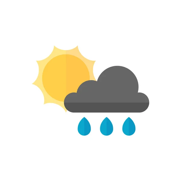 Flat icon - Rainy — Stock Vector