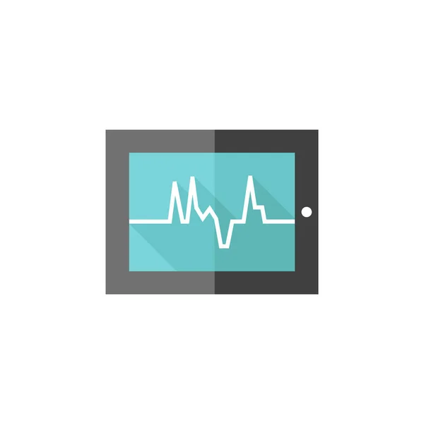 Icono plano - Monitor de frecuencia cardíaca — Vector de stock
