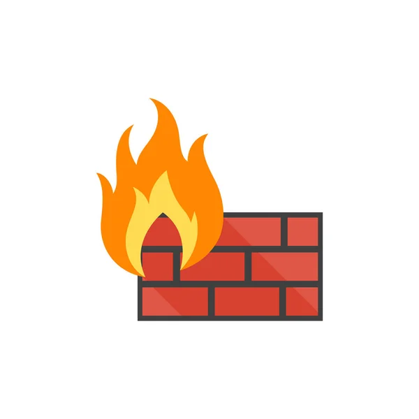 Icono plano - Firewall — Vector de stock