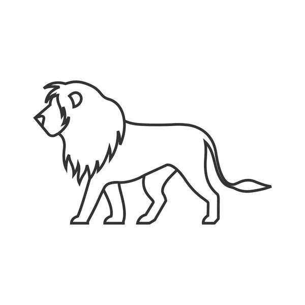 Icône de contour - Lion — Image vectorielle