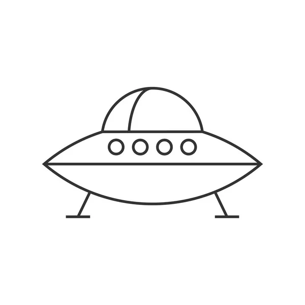 Kontur-ikonen - flygande tefat — Stock vektor
