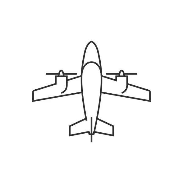 Umrisssymbol - Oldtimer-Flugzeug — Stockvektor