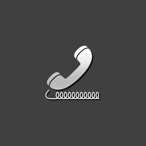 Metallic Icon - Беспроводной телефон — стоковый вектор