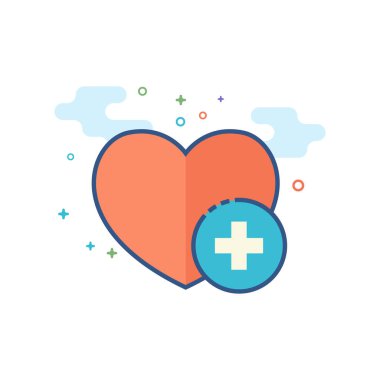 Seviyelendirilmiş düz renk tarzı favori simgesi. Vektör çizim.