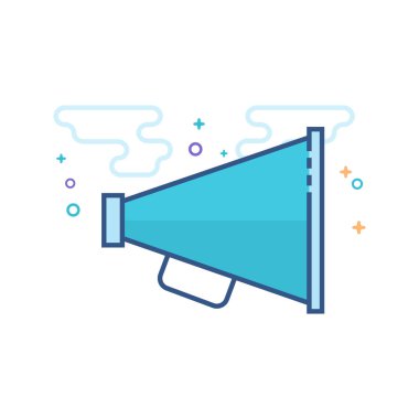 Hoparlör simgesi Seviyelendirilmiş düz renk tarzı. Vektör çizim.