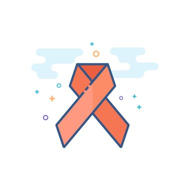 Farkındalık şerit simgesi Seviyelendirilmiş düz renk tarzı. Vektör çizim.