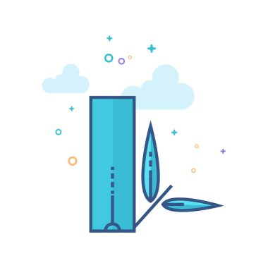 Seviyelendirilmiş düz renk stili bambu simgesini. Vektör çizim.