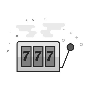 Jackpot simgesi düz Seviyelendirilmiş gri tonlamalı tarzı. Vektör çizim.