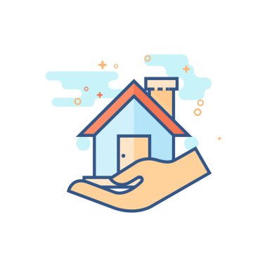 Seviyelendirilmiş düz renk tarzı özellik Bakımı simgesi. Vektör çizim.