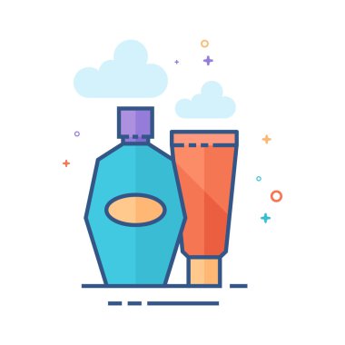 Losyon tüp simgesi Seviyelendirilmiş düz renk tarzı. Vektör çizim.