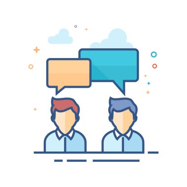 Seviyelendirilmiş düz renk stili simgesini ekip çalışması. Vektör çizim.