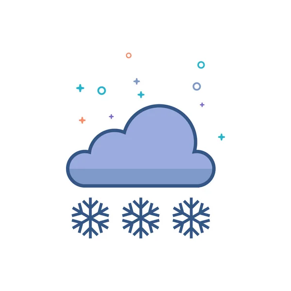 Väder mulet snöar ikonen — Stock vektor