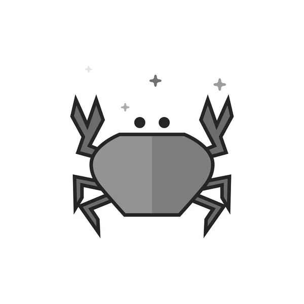 Flat Grayscale Icon - Crab — Stock Vector