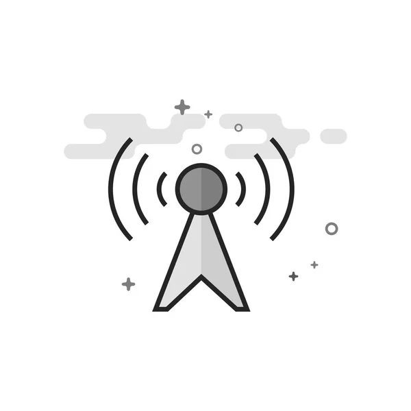 Icône plate en niveaux de gris - Podcast — Image vectorielle