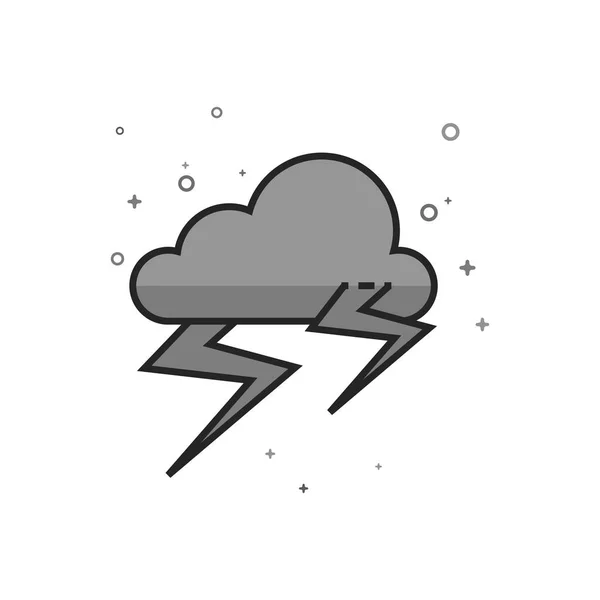 Tiempo Nubló Icono Tormenta Estilo Escala Grises Delineada Plana Ilustración — Vector de stock