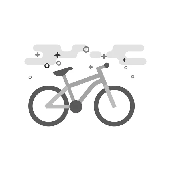 Flache Graustufen-Ikone - Mountainbike — Stockvektor