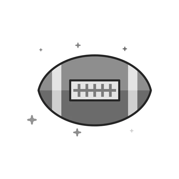 Football Icon Flat Outlined Grayscale Style Vector Illustration — Stock Vector