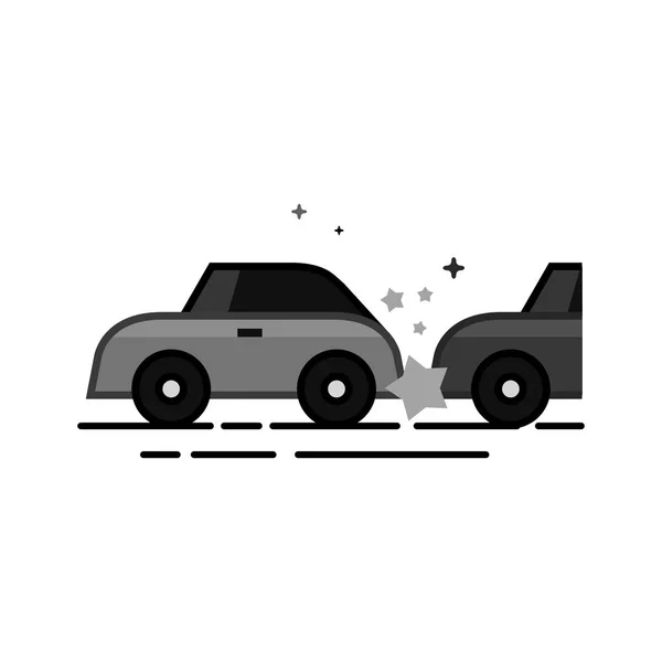 Icono Accidente Coche Estilo Plano Esbozado Escala Grises Ilustración Vectorial — Archivo Imágenes Vectoriales