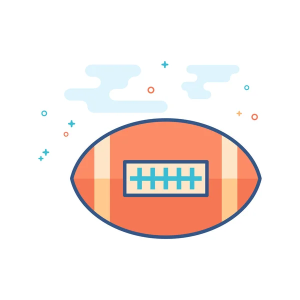 Football Icon Outlined Flat Color Style Vector Illustration — Stock Vector