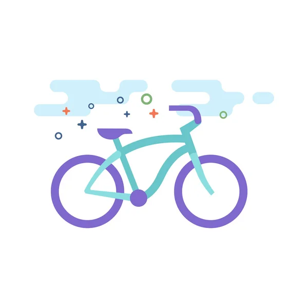 Icône Vélo Cavalier Bas Dans Style Couleur Plate Esquissée Illustration — Image vectorielle
