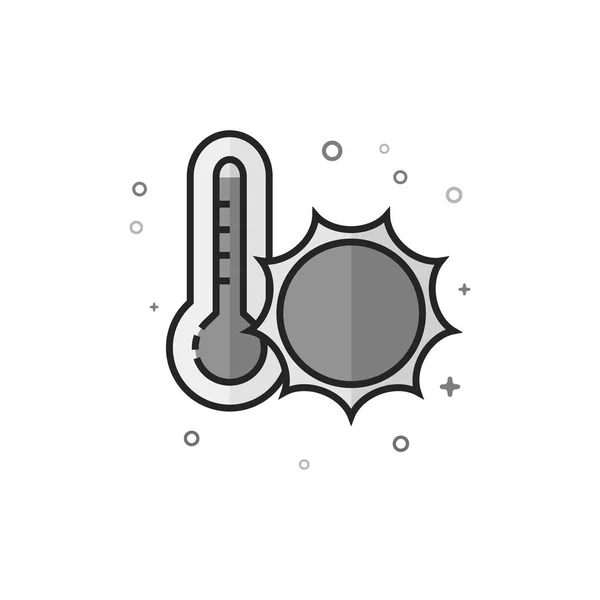 フラットの輪郭を描かれたグレースケール スタイルに温度計のアイコン ベクトル図 — ストックベクタ