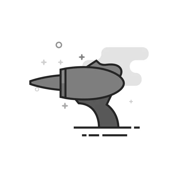 Toy Laser Gun Icon Flat Outlined Grayscale Style Vector Illustration — Stock Vector