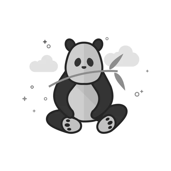 Icono de escala de grises plana - Panda — Vector de stock