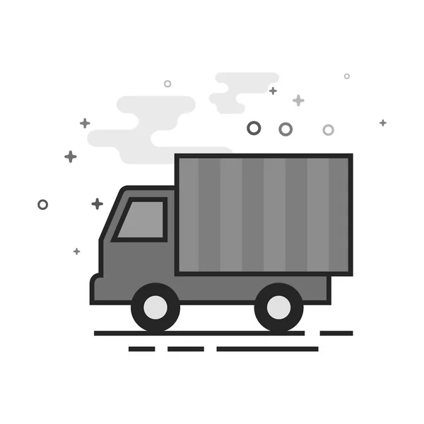 Truck Icon Flat Outlined Grayscale Style Vector Illustration — Stock Vector