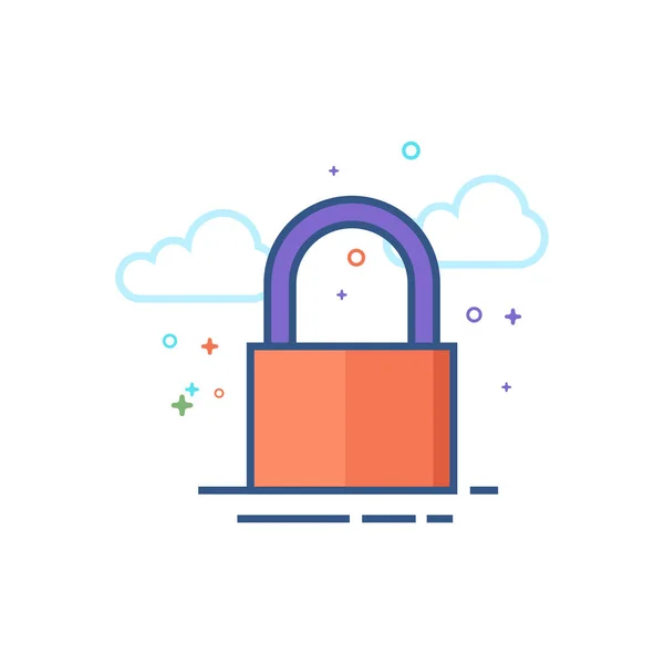 Flat Color Icon - Padlock — Stock Vector