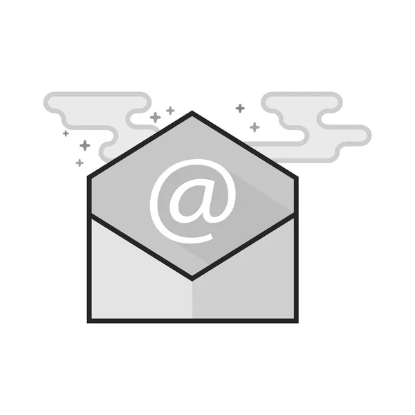 Плоская икона серого цвета - электронная почта — стоковый вектор