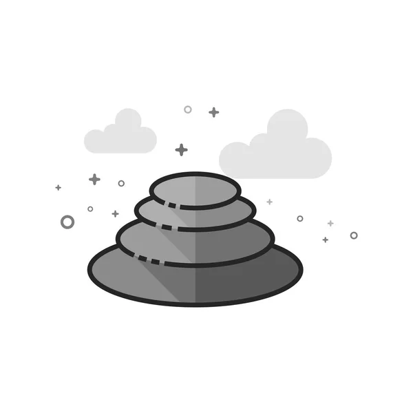 Stacked Stone Icon Flat Outlined Grayscale Style Vector Illustration — Stock Vector