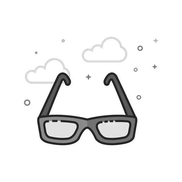 Icono Gafas Vista Estilo Plano Esbozado Escala Grises Ilustración Vectorial — Archivo Imágenes Vectoriales