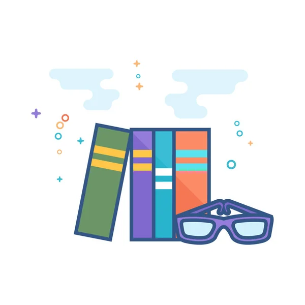 Böcker och glasögon ikon — Stock vektor