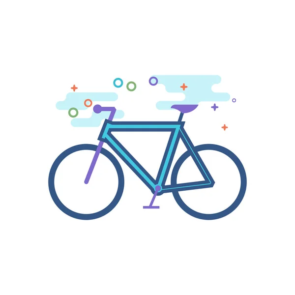 Icono Bicicleta Carretera Estilo Color Plano Delineado Ilustración Vectorial — Vector de stock