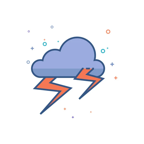 Καιρικό εικονίδιο συννεφιά καταιγίδα — Διανυσματικό Αρχείο