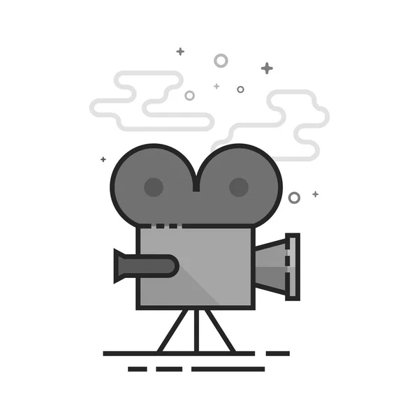 Camera Icoontje Platte Overzicht Grijswaarden Stijl Vectorillustratie — Stockvector