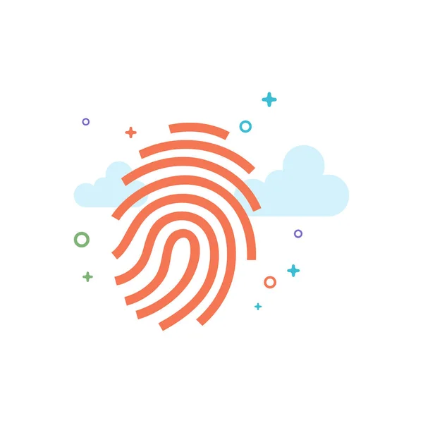 Flat Color Icon - Fingerprint — Stock Vector