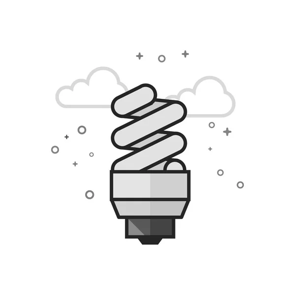 Icône Ampoule Dans Style Plat Niveaux Gris Illustration Vectorielle — Image vectorielle