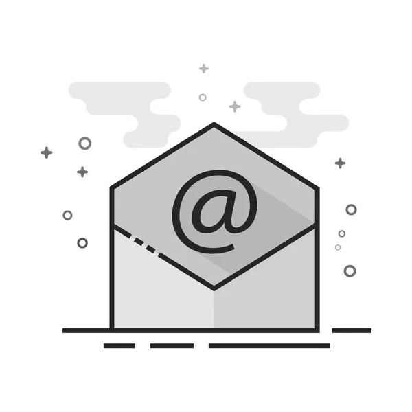 Plochá šedá ikona - Email — Stockový vektor