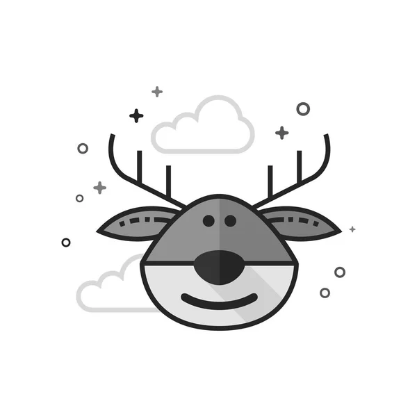 Icono de escala de grises plana - Rudolph — Vector de stock