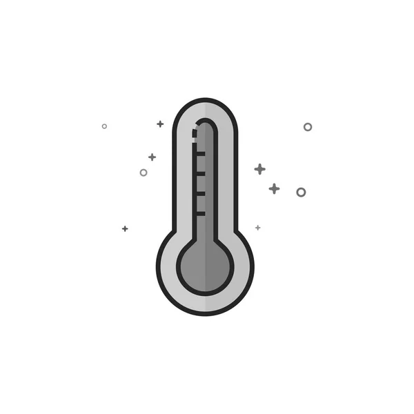 Thermometer Pictogram Platte Overzicht Grijswaarden Stijl Vectorillustratie — Stockvector