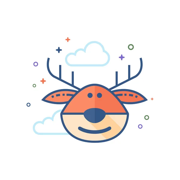 Icono de color plano - Rudolph — Vector de stock