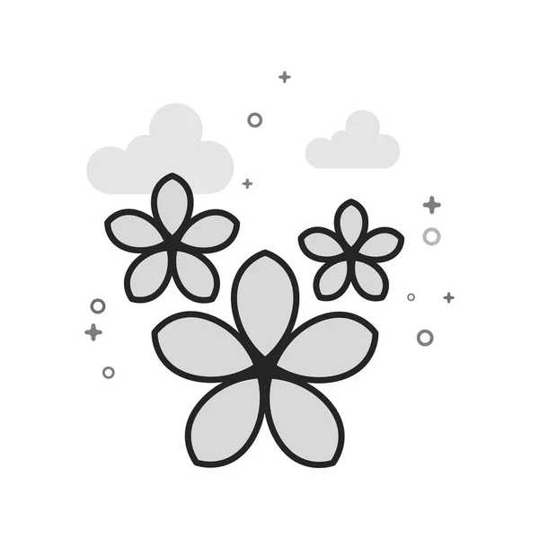 Jasmijn Bloemen Pictogram Platte Overzicht Grijswaarden Stijl Vectorillustratie — Stockvector