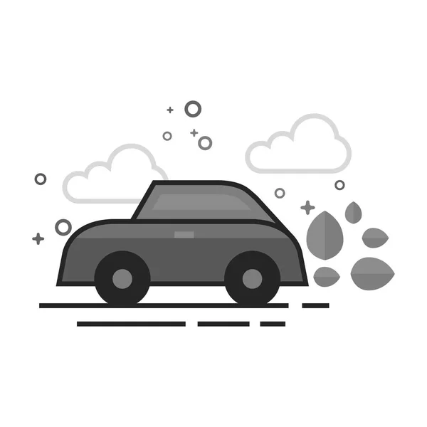 Green Car Icon Flat Outlined Grayscale Style Vector Illustration — Stock Vector