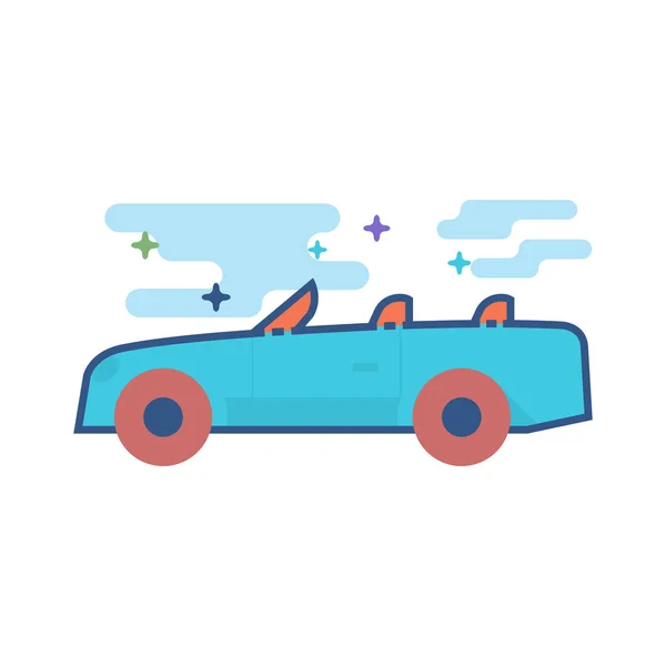 Icono Coche Deportivo Estilo Color Plano Delineado Ilustración Vectorial — Vector de stock