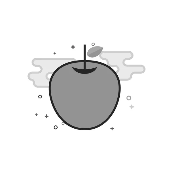 Flat Grayscale Icon - Apple — Stock Vector