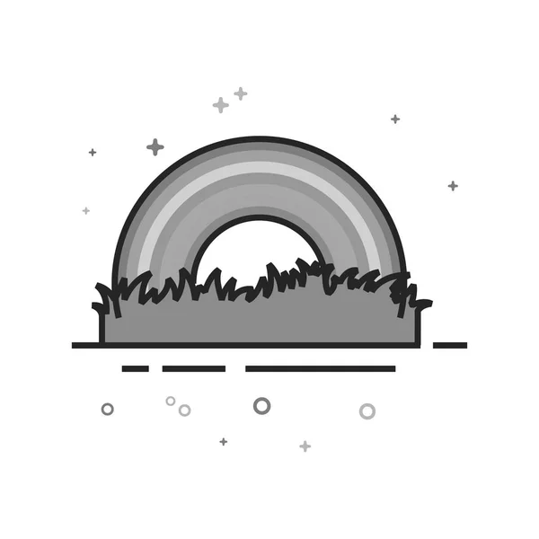 Icono de escala de grises plana - Arco iris — Vector de stock